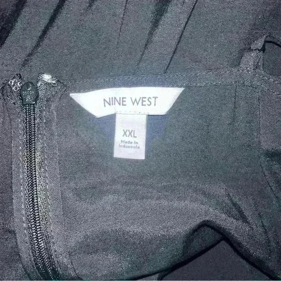 Nine West black linen like ruched midi dress 2X - Picture 5 of 7